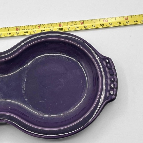 Fiesta Ware Purple Plum Double Peanut Relish Tray USA Vintage Glass Dish - Picture 5 of 5